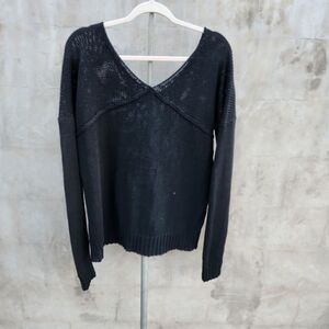 Marcella black knit sweater long sleeve